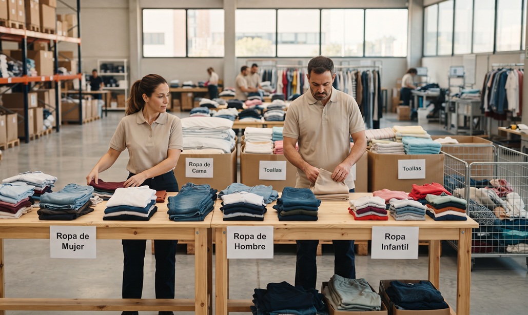 Clasificación de ropa recogida en Montgat